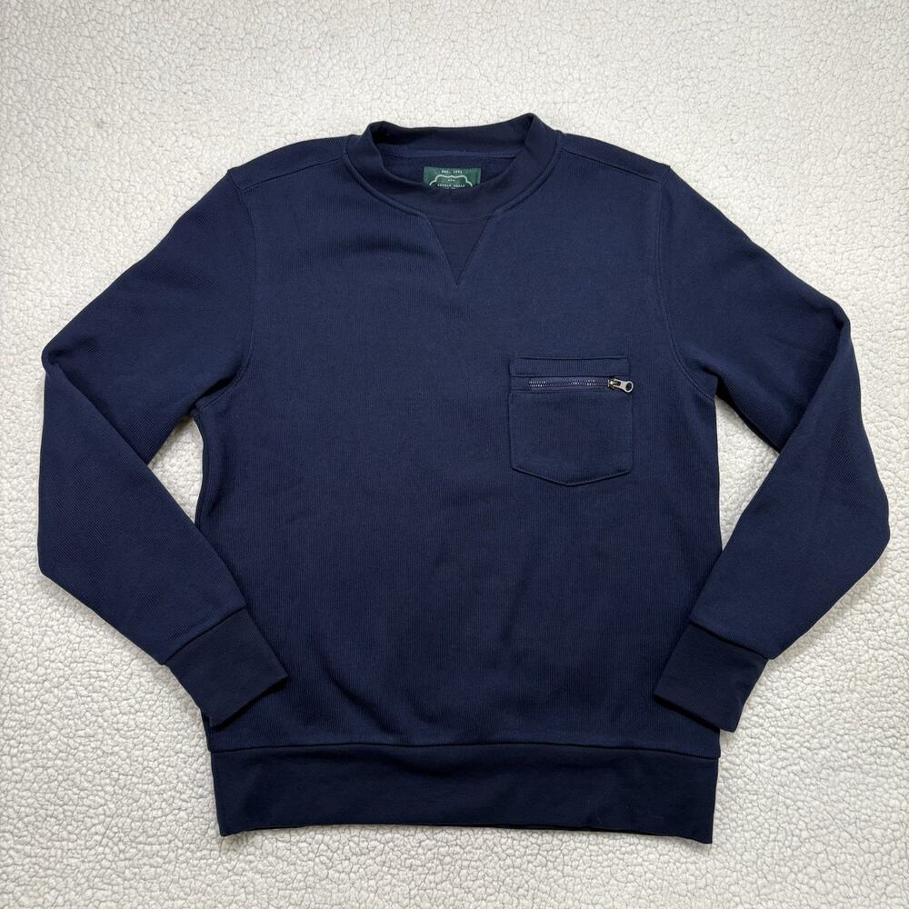 Arthur Beale AB Crewneck Pocket Pullover‎ Mens Size M Navy Sweatshirt